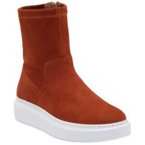 Aquatalia Laina Women Orange/Red Sneaker-Boot Sz 8 Leather Cushioned Bootie New